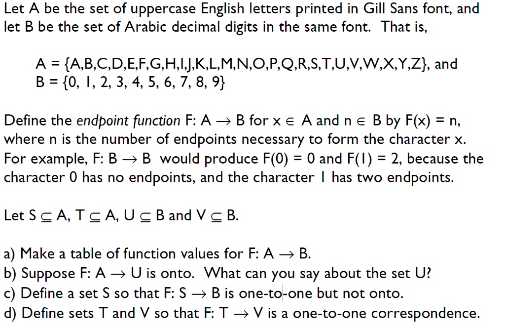 Let A Be The Set Of Uppercase English Letters Printed Chegg Com