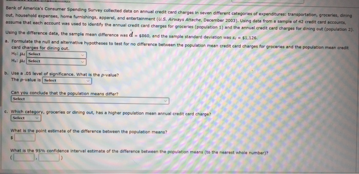 Solved Bank Of America S Consumer Spending Survey Collect