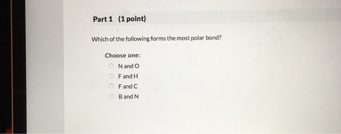 Solved Part 1 (1 Point) Which Of The Following Forms The