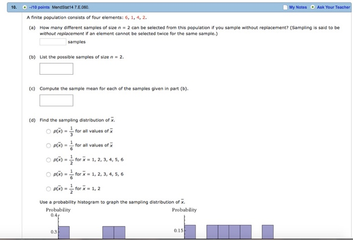 Solved A population consists of N = 6 numbers: 1, 4, 7, 9