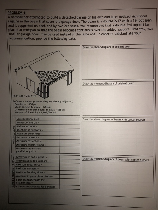 Problem 1 A Homeowner Attempted To Build A Detach Chegg Com