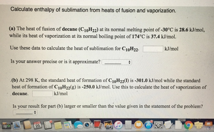 heat of sublimation