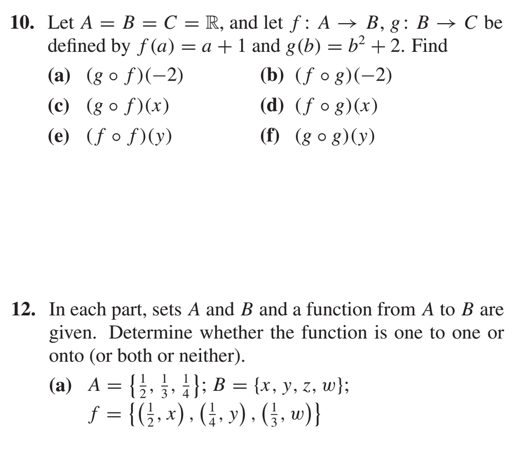 Solved 10 Let A B C R And Let F A B G B C Chegg Com