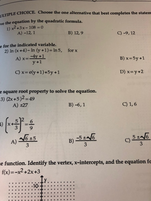 Solved Ultiple Choice Choose The One Alternative That Bes Chegg Com