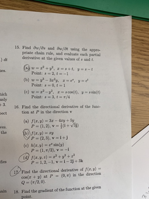 Solved 15 Find Ow 8s And Aw At Using The Appro Priate C Chegg Com