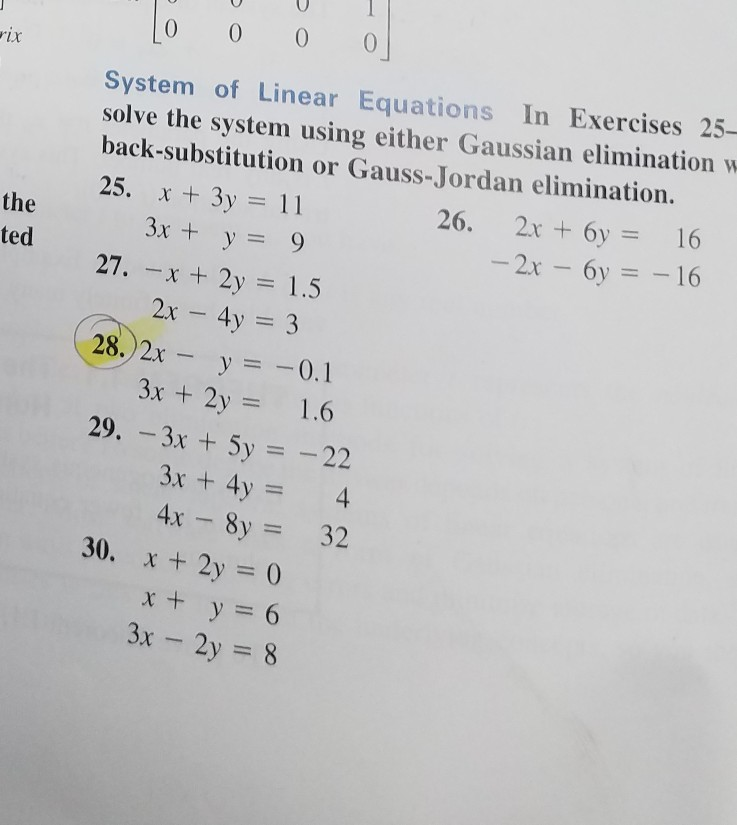 Solve The System Of Linear Equations By Elimination 2x Y 0 3x 2y 3 Tessshebaylo
