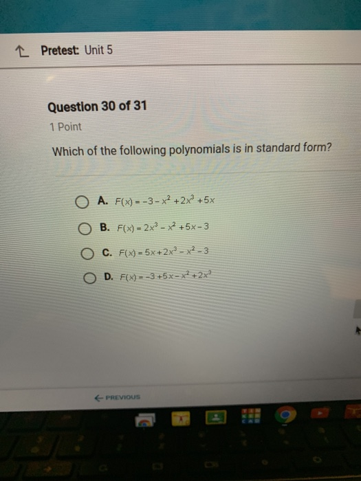 Solved Pretest: Unit 5 Question 30 Of 31 1 Point Which Of | Chegg.com Solved Pretest: Unit 5 Question 30 Of 31 1 Point Which Of | Chegg.com