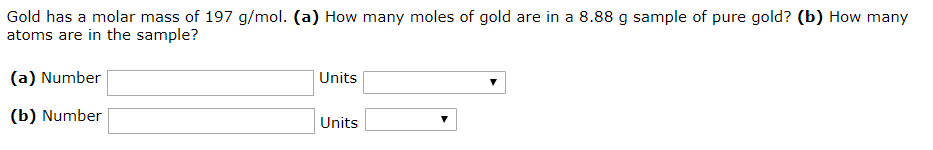 Molar Mass Of Gold