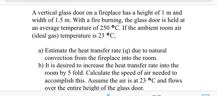 Solved A Vertical Glass Door On A Fireplace Has A Height