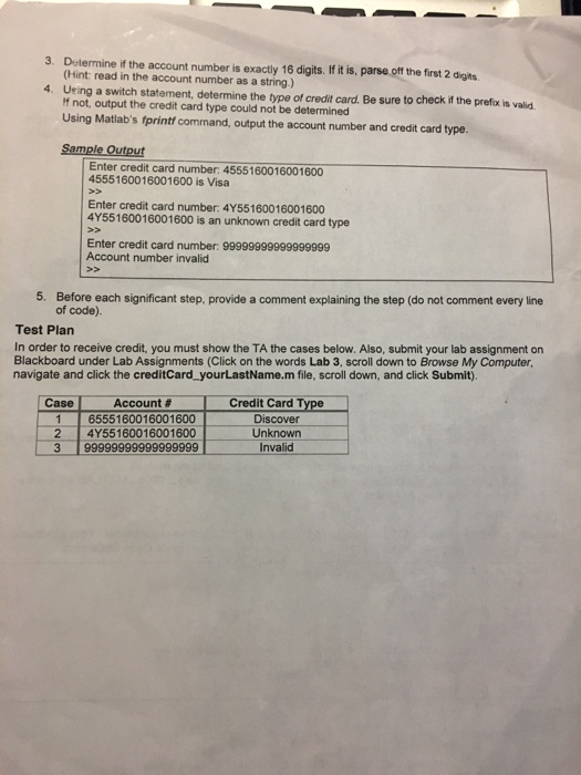 Lab 3 Credit Card In Class Csci 251 Problem Chegg Com