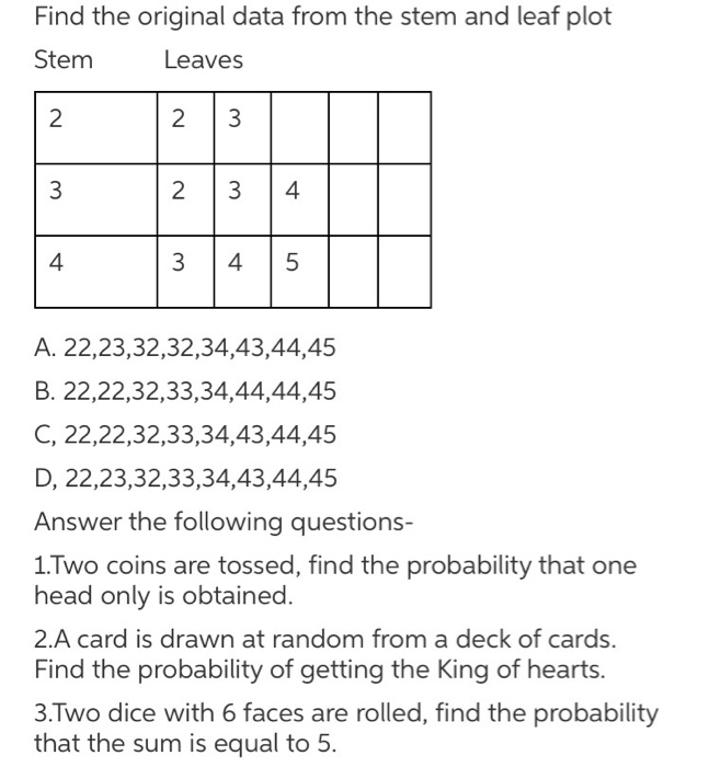 leaf from 6. and original plot stem the data find the Gallery How   Questions Answers And Diagram Stem And Leaf