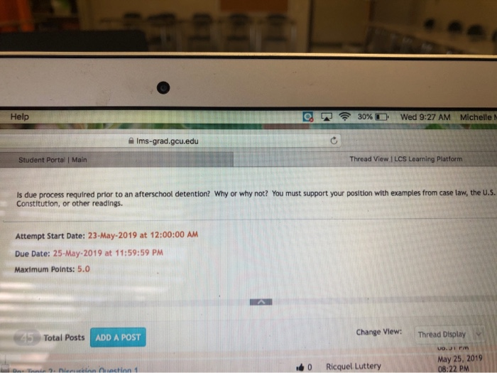 Solved 93见令30% D wed 9:27 AM Michelle N Help 숱 | Chegg.com