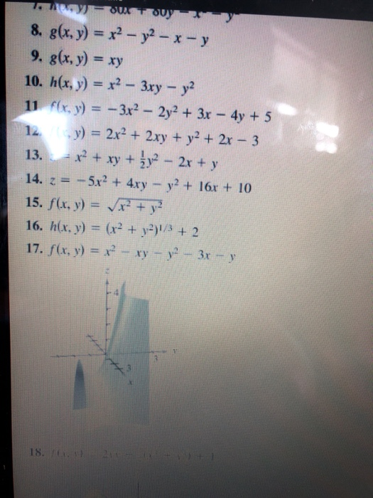 Solved Li 8 G X Y X2 9 X Y 9 G X Y Xy 10 H X Y Chegg Com