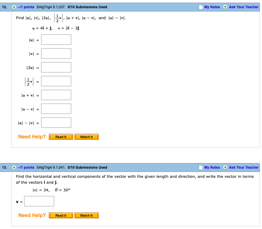 Solved Write The Given Vector In Terms Of I And J U 8 Chegg Com