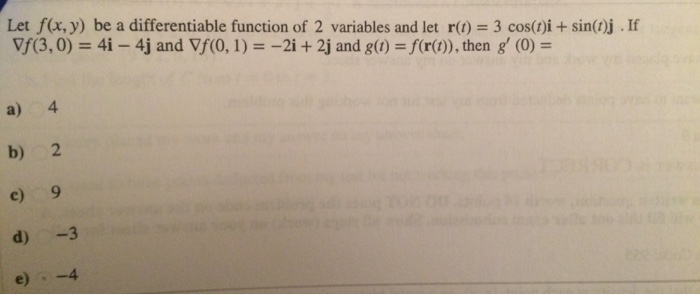 Solved Let F X Y Be A Differentiable Function Of 2 Vari Chegg Com