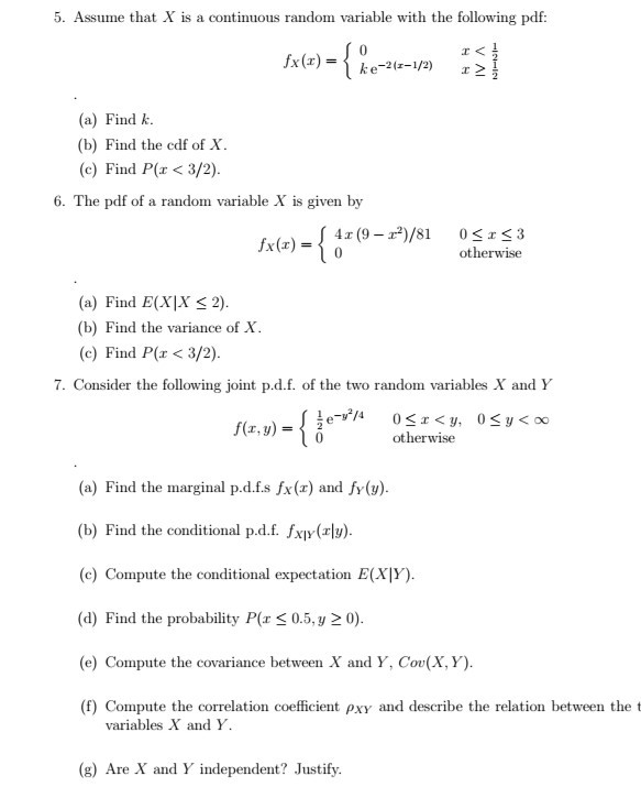 5 Assume That X Is A Continuous Random Variable With Chegg Com