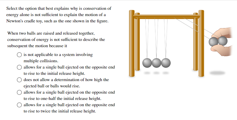 newton's cradle with different masses