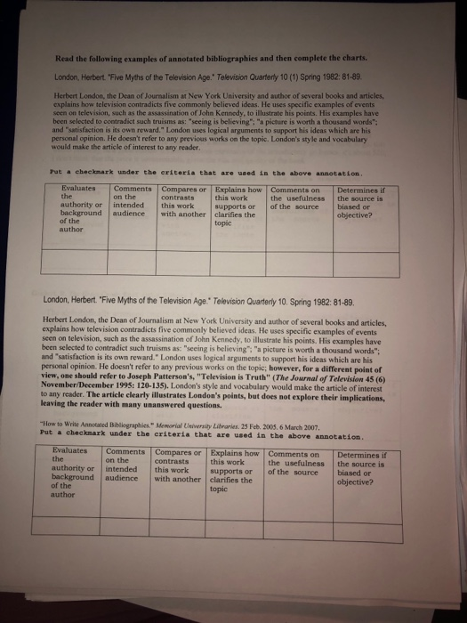 Annotated bibliography website example picture