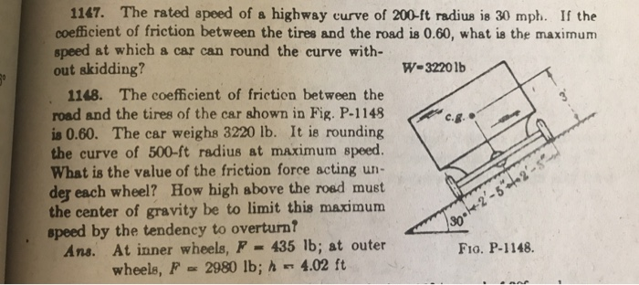 Solved 1147. The rated speed of a highway curve of 200-ft