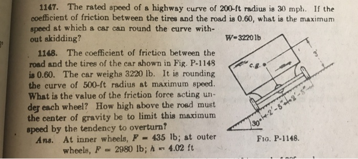 Solved W Determine the rated speed of a highway curve of