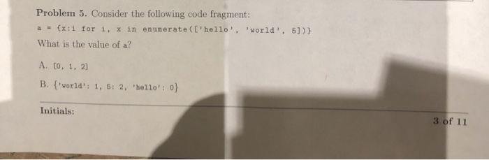 Solved 5 A X I For I X In Enum E Rate Hello W Chegg Com