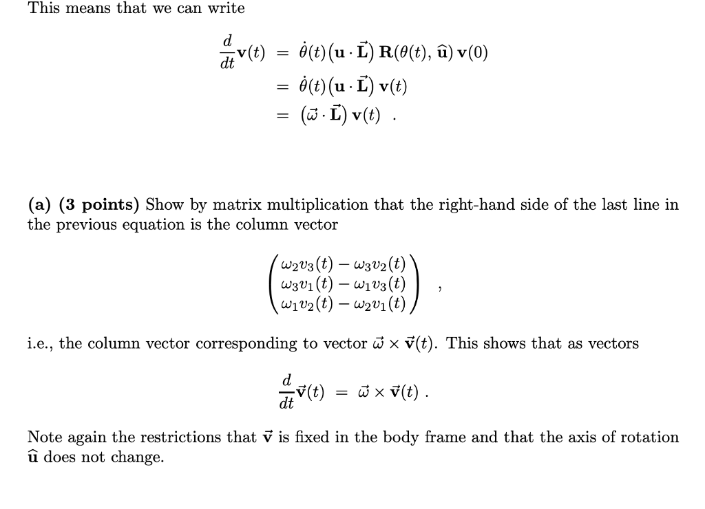 B Rate Of Change Of A Rotating Vector Using The Chegg Com