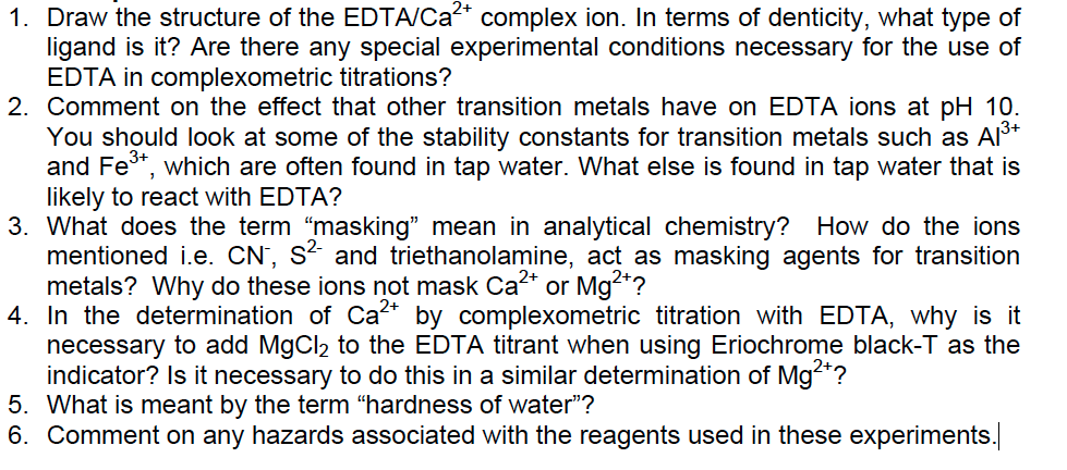 EDTA-Ca complexes A. Tetrahedral coordination and B. Octahedral... |  Download Scientific Diagram