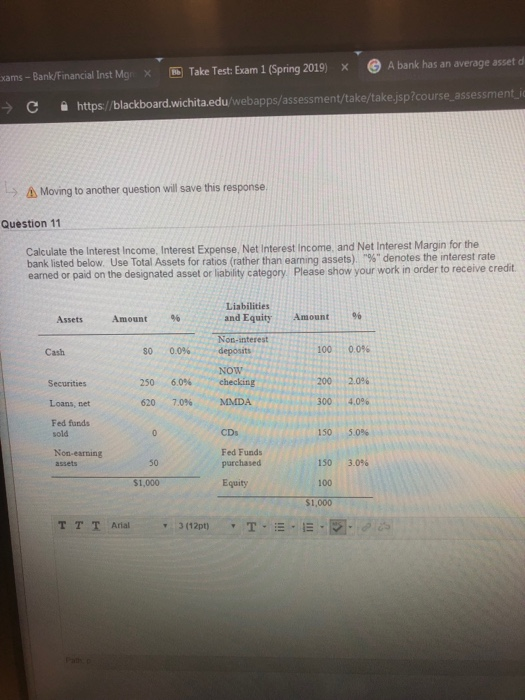 Ams Bank Financial Inst Mgr Take Test Exam 1 Spri Chegg Com