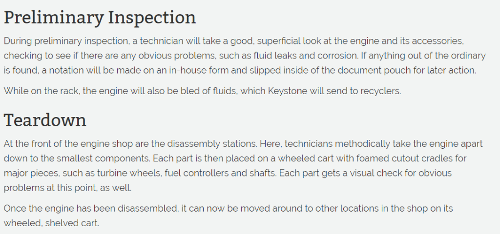 Tear down engine questions