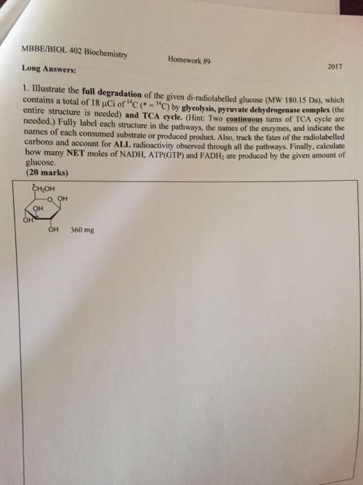 Biochemistry discussion questions picture