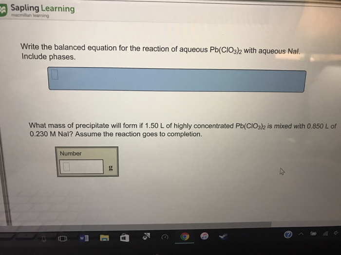 Solved Write The Balanced Equation For The Reaction Of Aq
