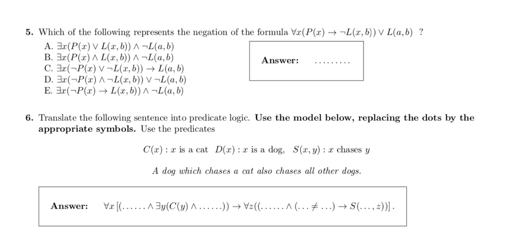 Solved Which Of The Following Represents The Negation O Chegg Com