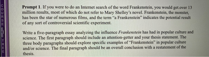 frankenstein essay thesis