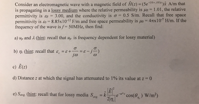 Solved Consider An Electromagnetic Wave With A Magnetic F Chegg Com