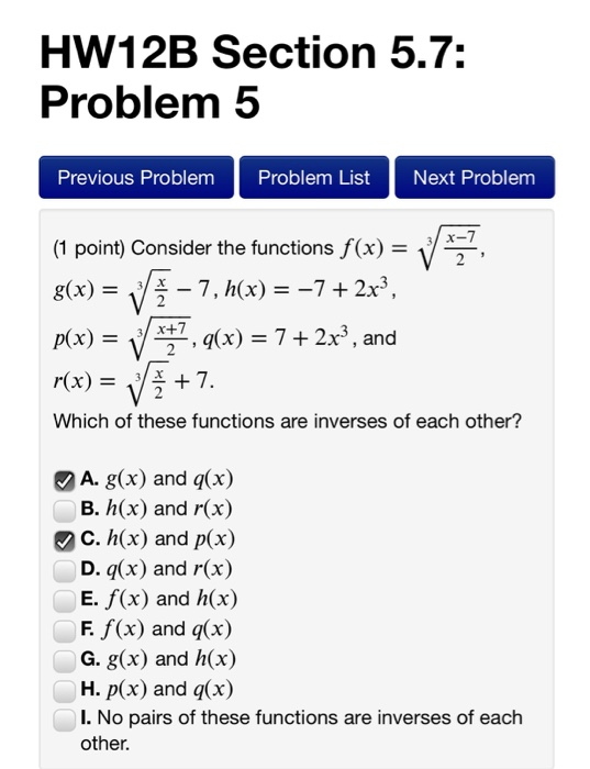 Solved Hw12b Section 5 7 Problem 5 Previous Problem Problem Chegg Com