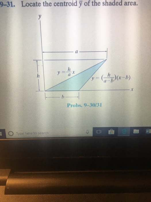 Solved 9 31 Locate The Centroid Y Of The Shaded Area L Chegg Com