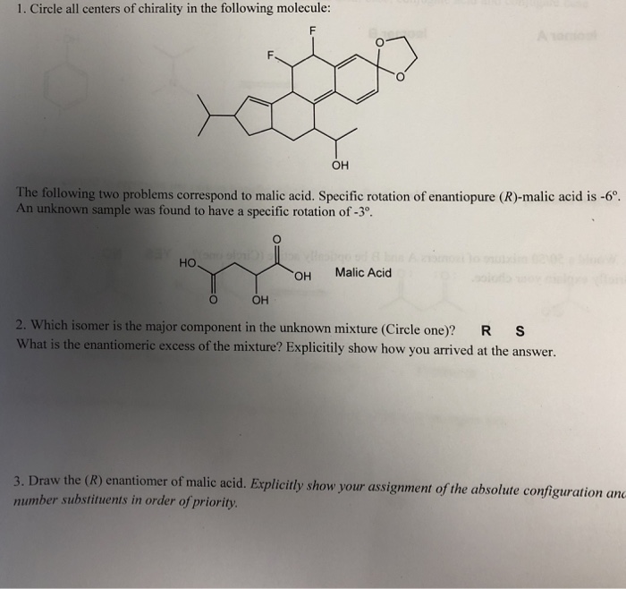 Solved 1 Circle All Centers Of Chirality In The Followin Chegg Com