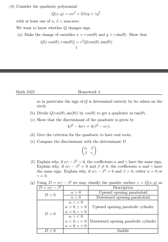 Solved 4 Consider The Quadratic Polynomial With At Least Chegg Com