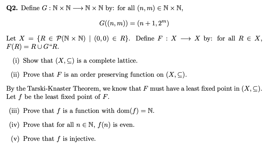 Q2 Define G Nxn Rx N By For All N M Erxn Let Chegg Com