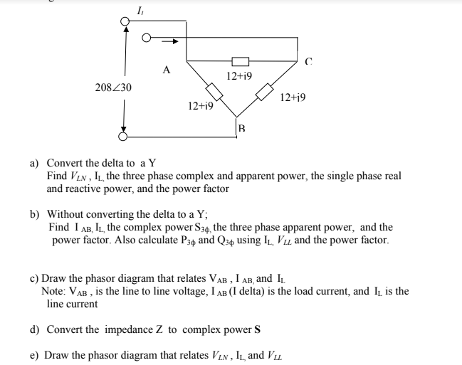 Solved 12 I9 208230 12hi9 A Convert The Delta To 12 I9 208230 12hi9 A Convert The Delta To Y