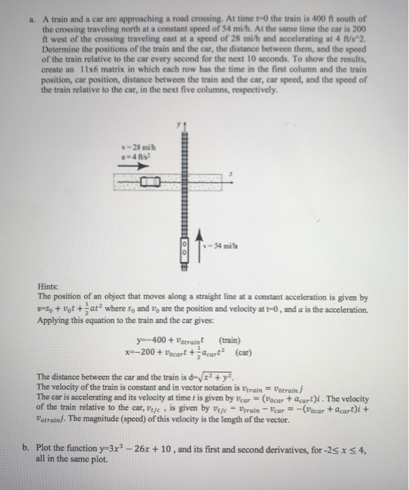 Solved A Train And A Car Are Approaching A Road Crossing Chegg Com