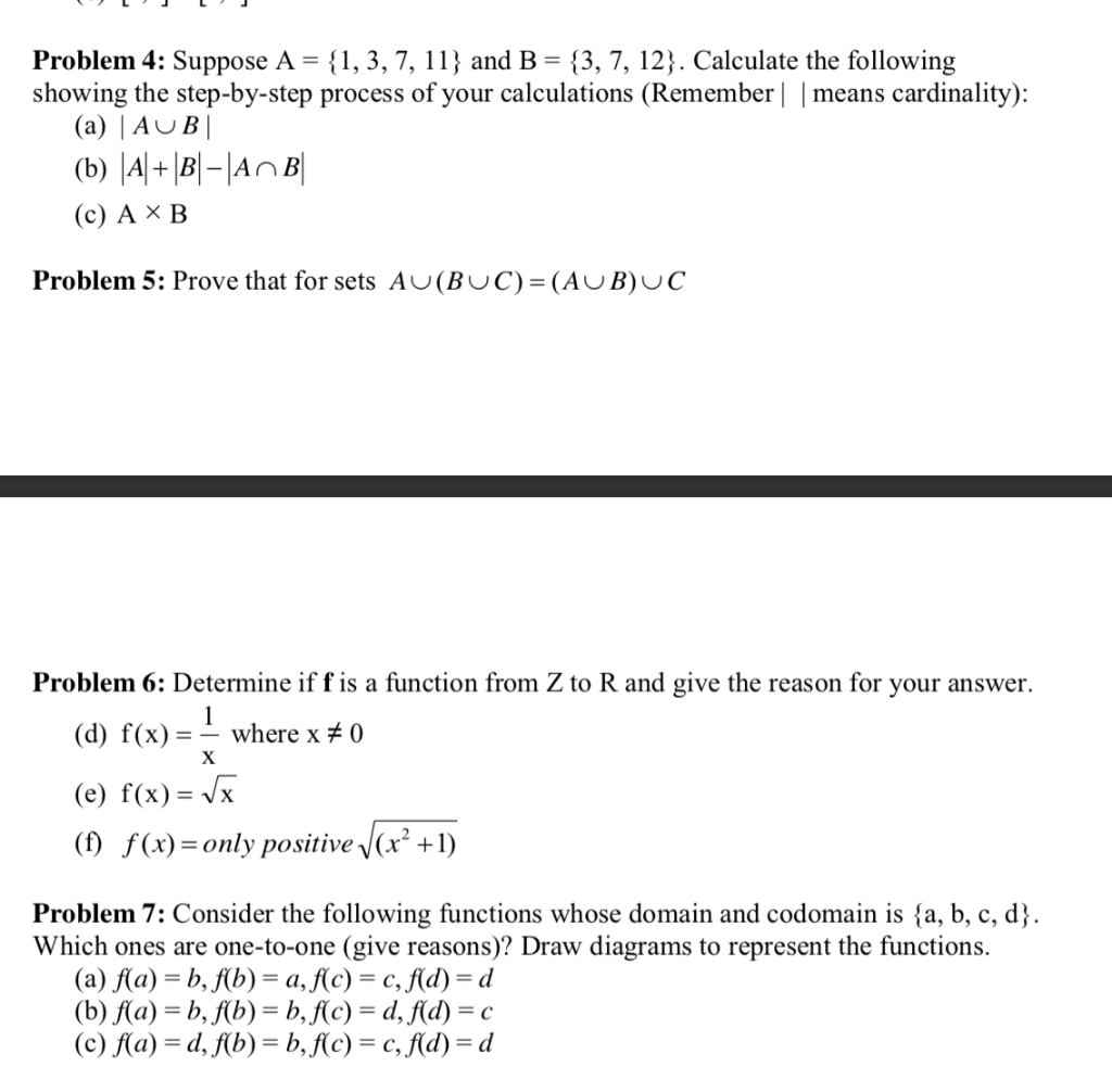 Solved Problem 4 Suppose 1 3 7 11 B 3 7 12 Calculate Following Showing Step Step Process Calculat Q