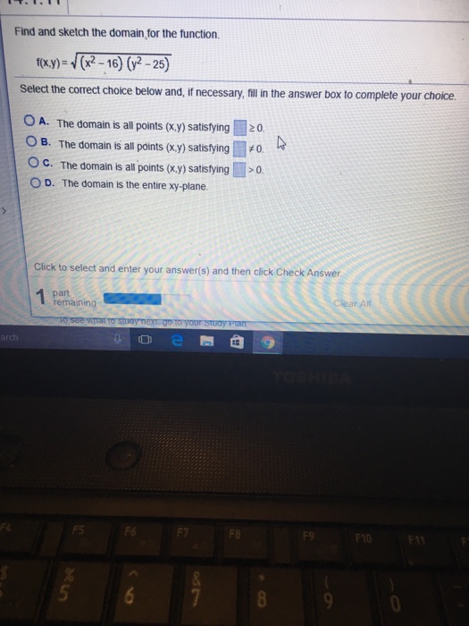 Solved Find And Sketch The Domain Tor The Function F X Y Chegg Com