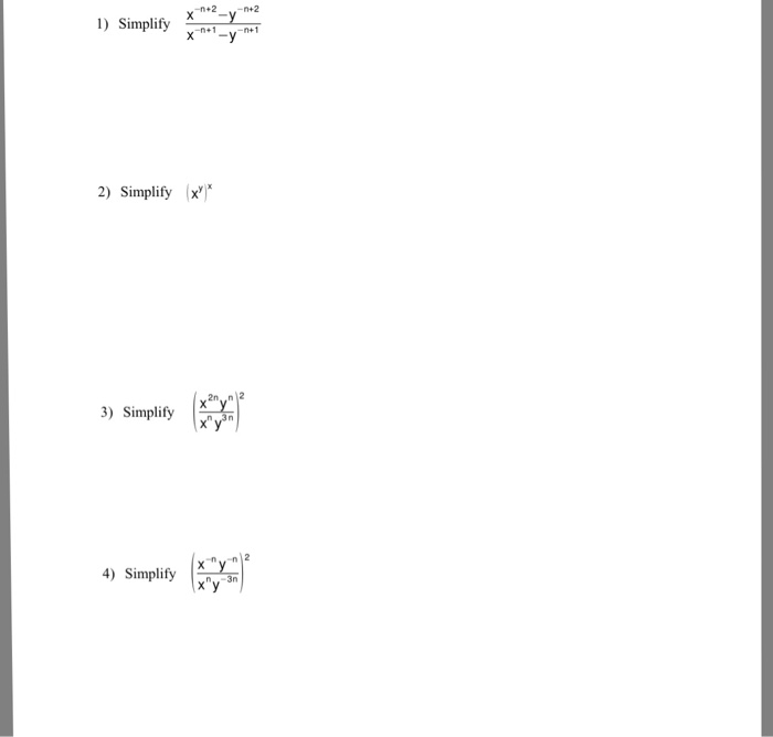 Solved Simplify X N 2 Y N 2 X N 1 Y N 1 Simplify Chegg Com