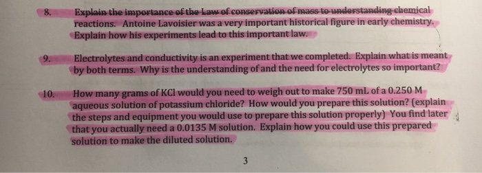 Solved Explain The Importance Of The Laws Of Conservation Of Chegg Com