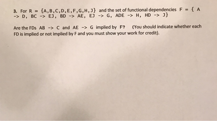 Solved For R A B C D E F G H J And The Set Of Chegg Com