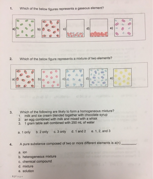 1 Which Of The Below Figures Represents A Gaseous Chegg Com