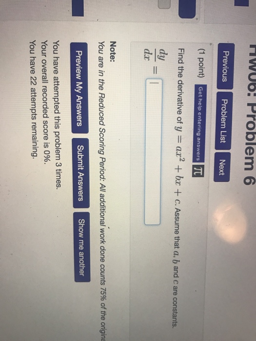 Find The Derivative Of Y Ax 2 Bx C Assume That Chegg Com