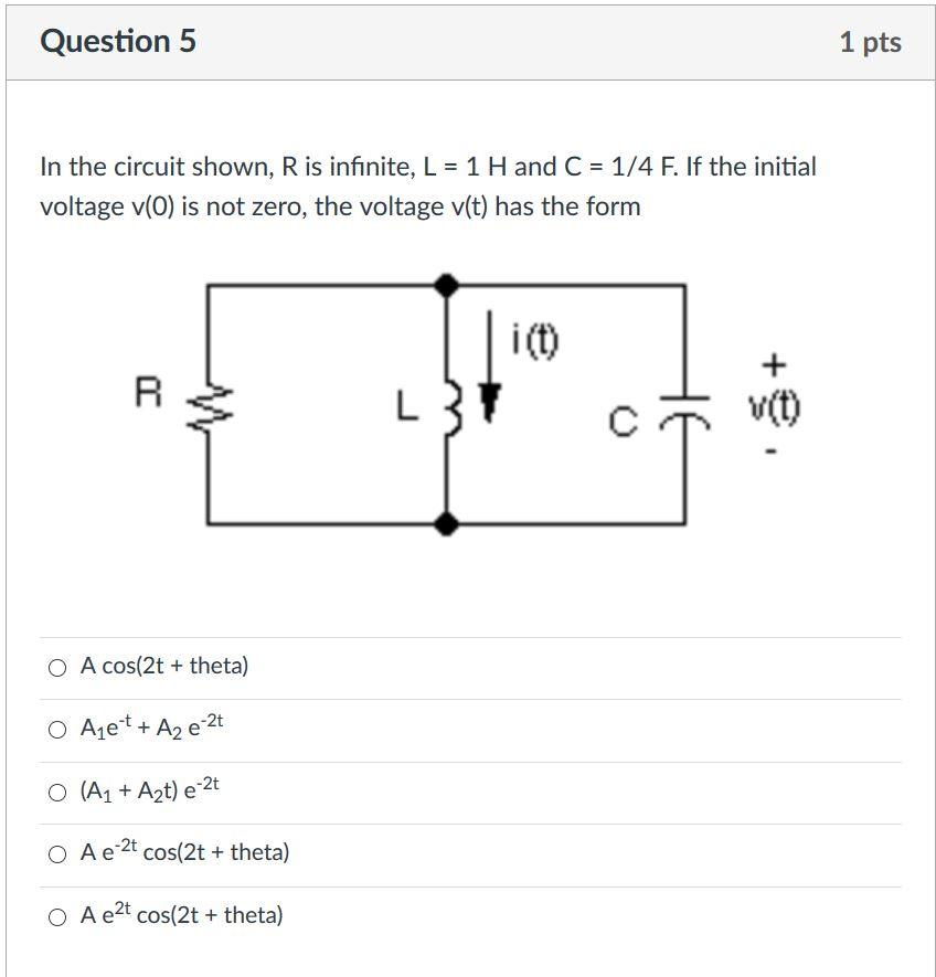 Circuit Analysis Second Order Differential Circuits Chegg Com