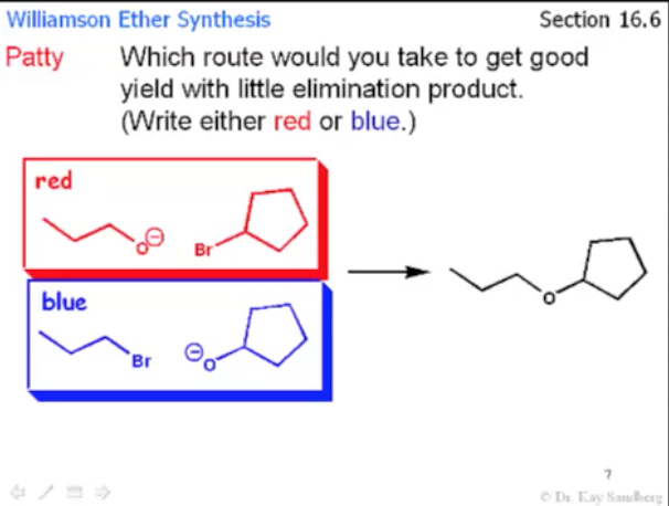 Solved Williamson Ether Synthesis Patty Which route would | Chegg.com